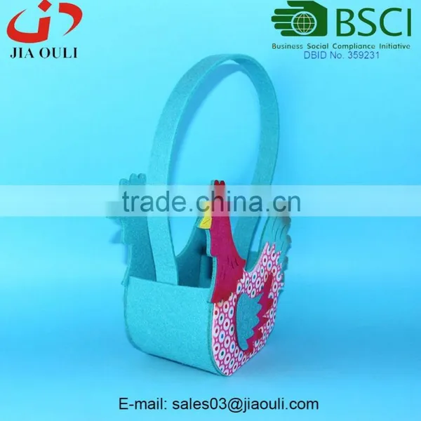 BSCI Audit Factory Nice Non-woven Fabric Chicken Shaped Basket, Felt Easter Basket photo-5