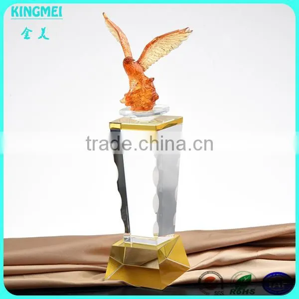 KM-ZP101 Custom Crystal Trophy k9 Crystal Trophy Parts Coloured Glaze Eagle Cup photo-2