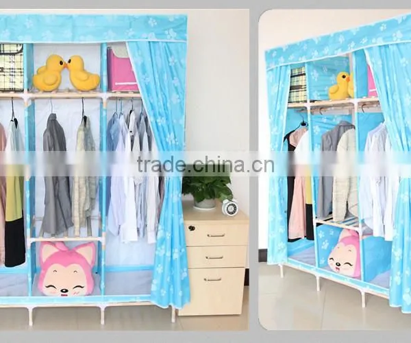 Lower Price Fabric Collapsible Living Room Simple Wardrobe photo-3
