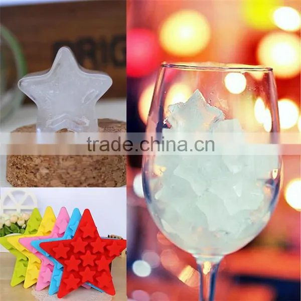 Novelty Red Silicone Ice Mold With Five Star Shape photo-4