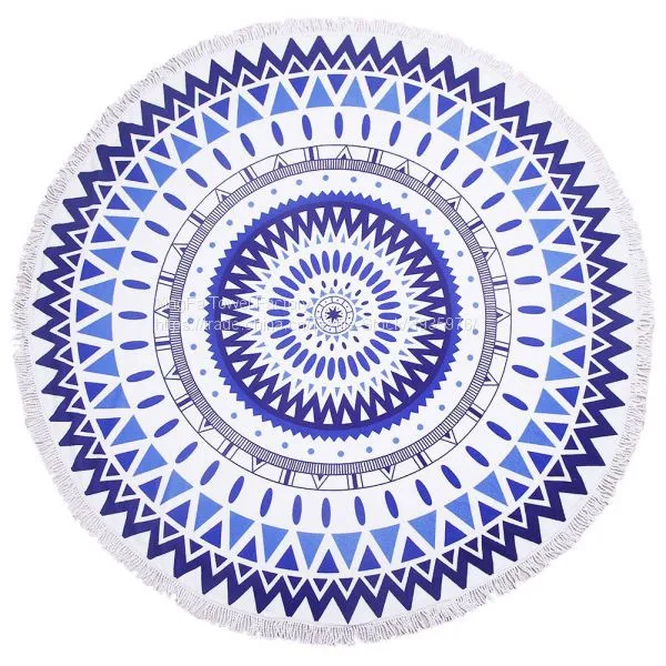 1500mm Extra Large Round Beach Towels With Tassels/custom Printed Pattern Round Beach Towles photo-4