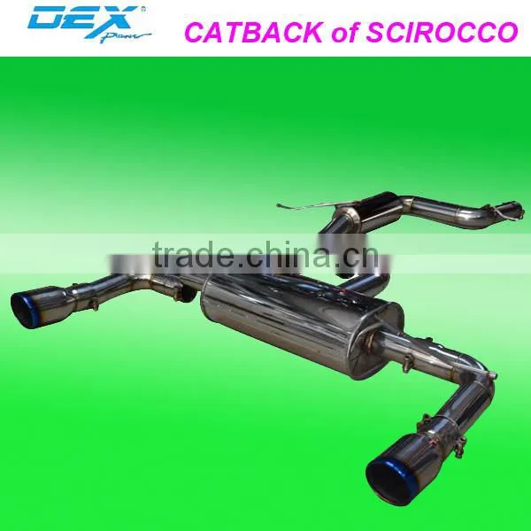 China Stainless Steel 304 Catback for Scirocco Performance Muffler Exhaust Auto Parts photo-2
