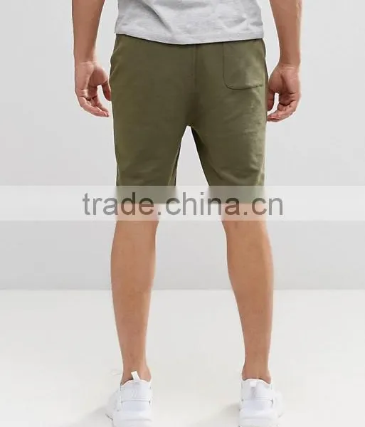 High Quality Cheapest New Design Custom Drawstring Waist Side Zip Pocket 100% Cotton Breathable Jersey Green Men's Sweat Shorts photo-2