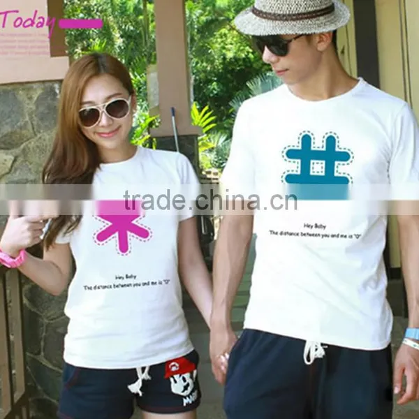 White/gray Color Short Sleeve O-neck Cotton Couple Bulk Wholesale Unisex T-shirts photo-6
