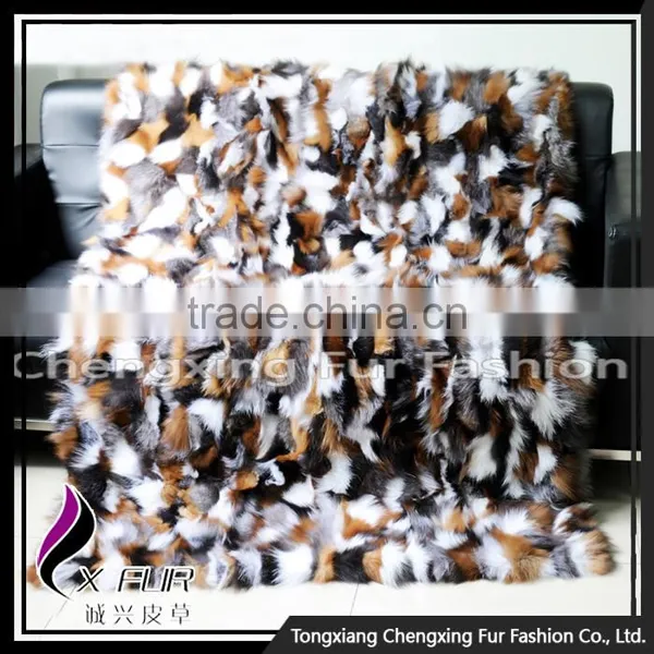 CX-D-82 Luxury Silver Fox Fur Carpet for Home Decoration photo-6