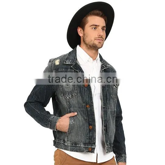 Men Fashion Denim Cotton Jacket Street Wear Custom Your Own Design photo-4