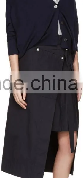 High Quality Long Sleeve Pleated Knit Wool Cardigan With Buttons Closure at Front photo-4