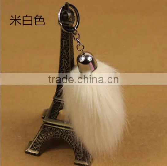 Imitation Fox Tail Car Keychain Fake Hair Ball Ornaments Lady Fur Pendant Cute Hair Ball Key Holder Bag photo-5