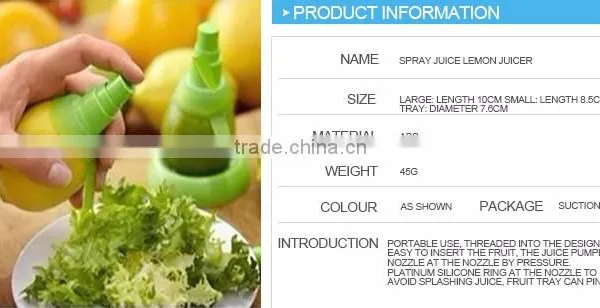 China New Design Orange Squeezer With Mini Manual Spray Lemon Jucier for Fruit Juice photo-4