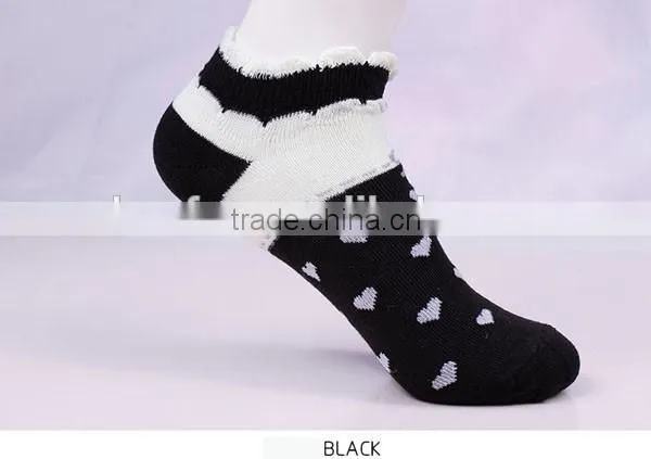 100%cotton Pretty Lace Love Heart Pattern Women Socks photo-2