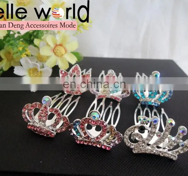 3 CM Mini Flower Rhinestone Hair Comb Clip photo-2