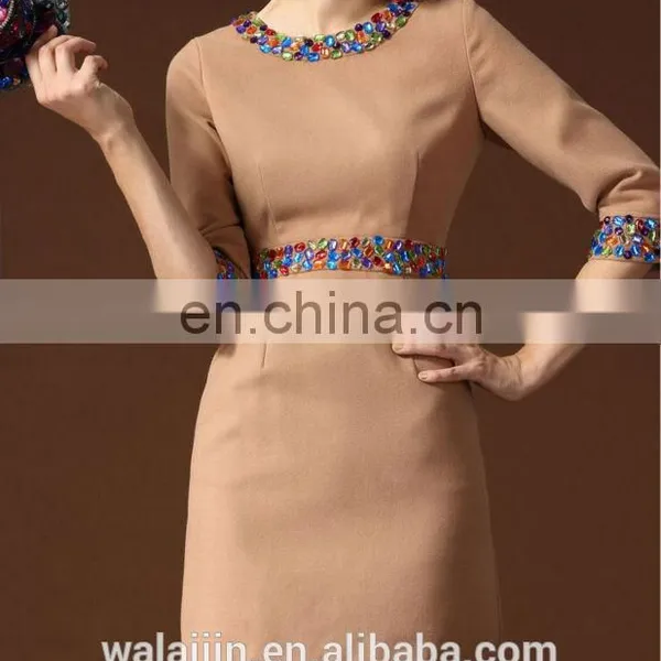 Beaded Woolen Dress Ladies Korean Dress New Fashion photo-2