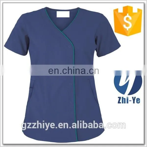 Nurse Wear Snap Front Health Care Uniforms in Hospital photo-3