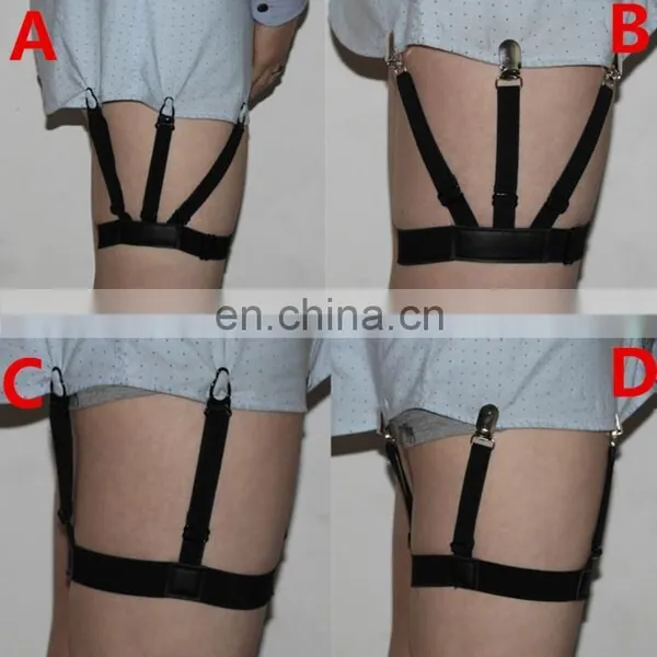Hot Sale Fashion Mens Shirt Stays Holder Garters With Non-slip Locking Clamps photo-4