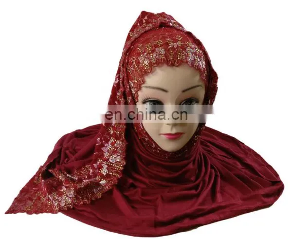 2-Way Style Maroon Color Designer Stoles 2017 / Womens Party Wear Scarf 2017 / Ladies Casual Wear Hijab Scarves (scarves Scarf) photo-3