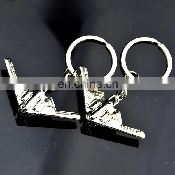 Wholesale Custom Design Cheap 3D Airplane Shape Metal Keychain Keyring photo-3