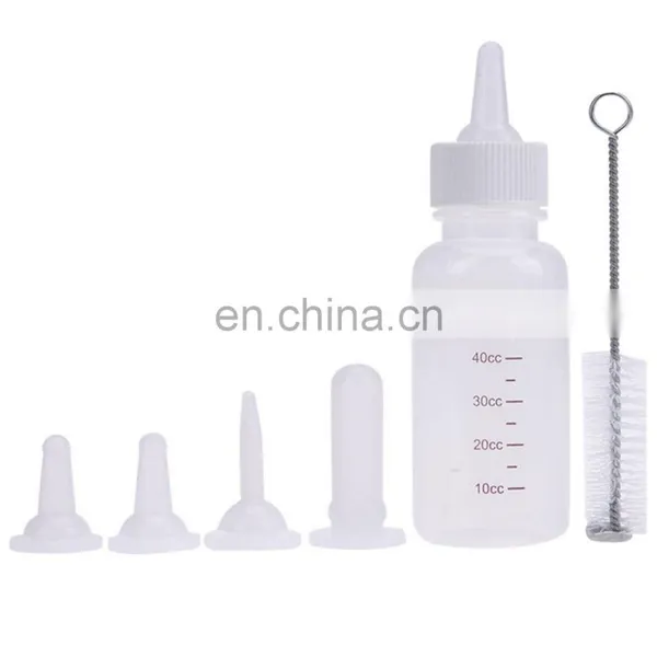 Hot Sale 50ml Pet Nurser Nursing Feeding Bottle Puppy Milk Feeder With Replace Nipples And Brush photo-2