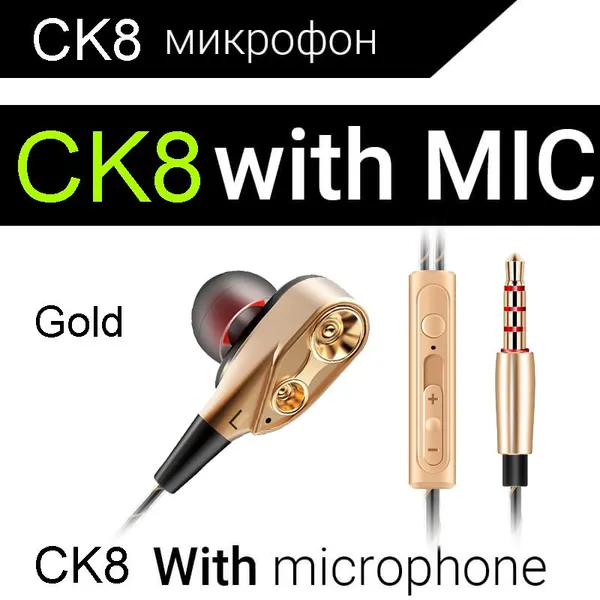 Musician HiFi Earphone Dual Drive Bass Stereo Headset Games Sports Earphones With Microphone3.5mm Wired Headphones photo-4