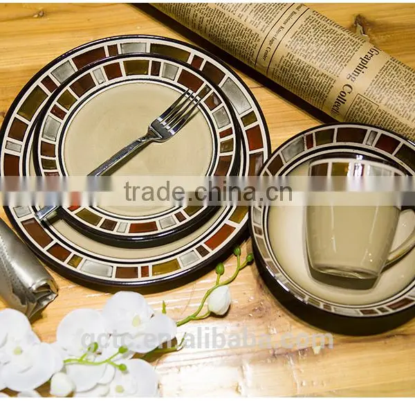 16 Pcs Dinnerware Set With Mosaic Design photo-5