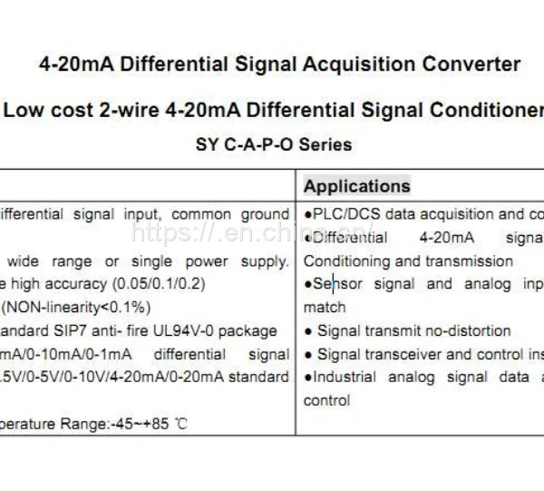 4-20madifferential Signalacquisition Converter Sy C-A4-P4-O4 photo-3