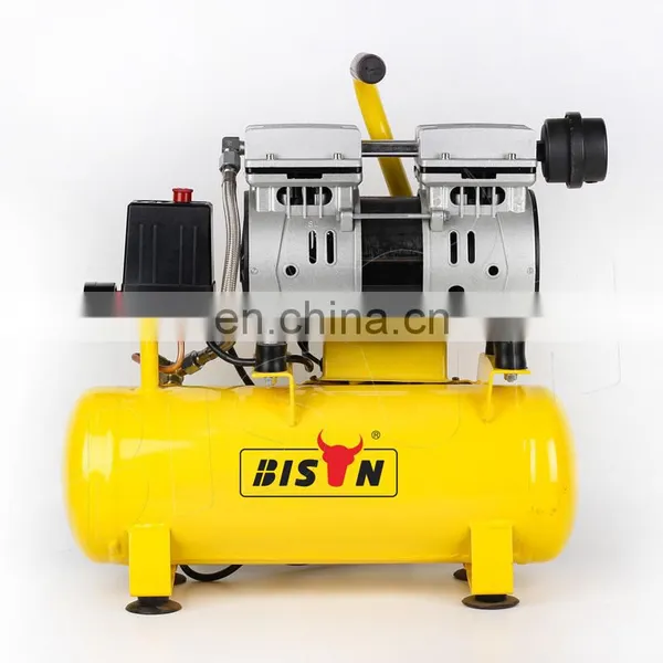 Bison China Spray Paint Machine Air Compressor Free Oil Home Use 550W Silent Mini Oil Free Piston Air Compressor For Painting photo-4