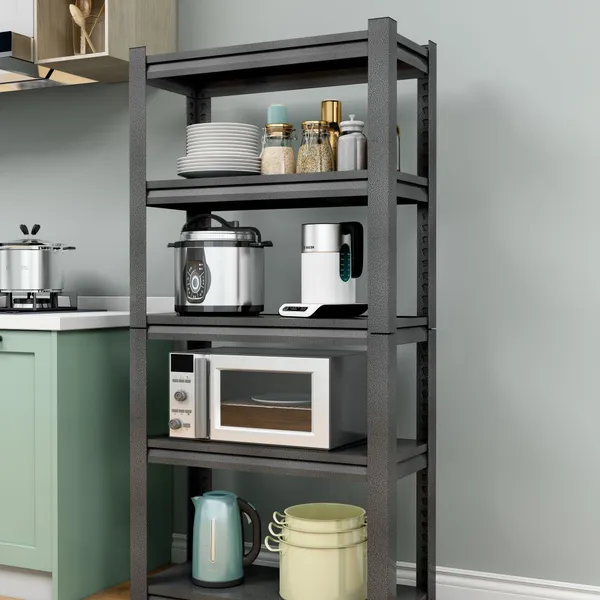Black 5-Layers Detachable Customized Steel Storage Shelf for Kitchen Office Warehouse photo-5