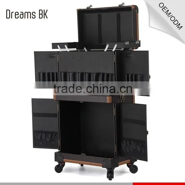 Guangzhou Factory PVC Trolley Makeup Case Rolling Case Cosmetic Case With Wheels photo-5