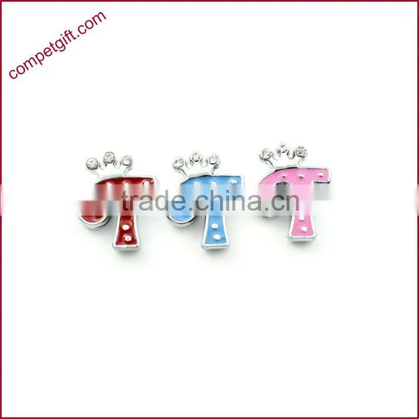 Produce Offer Creative Colored Crown Slider Zinc Alloy Letters Charms photo-4