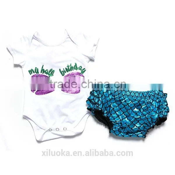 Mermaid Children Summer Boutique Girls Outfits Clothing Sets