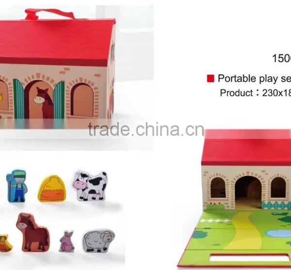 Christmas Gift Set Portable Play Set-farm Set 9 Different Animals in a House Box Learning Toy Manufacturer photo-6