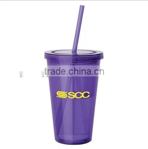 Worldwide Market Eco-friendly Customized Design Reusable for Office Wholesale Fruit Juice Plastic Water Tumbler With Straw photo-4