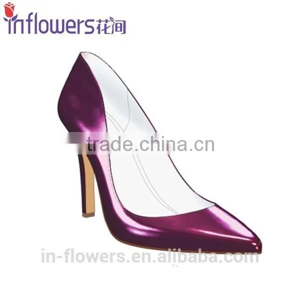 Purple Patent Leather Pointed Toe Ladies Stiletto Heel Dress Shoes