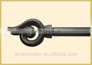 28-48" Matt Black Wrought Iron Window Modern Curtain Rod photo-3