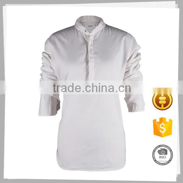 Apparel Supplier High Quality Beautiful Ladies' White Blouse