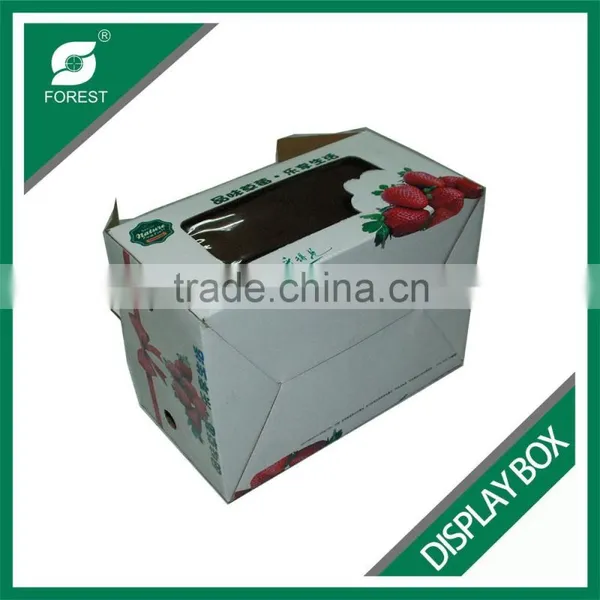CARDBOARD DISPLAY BOX WITH HANDLE FOR SHIPPING STRAWBERRY PACKING BOX WITH PVC WINDOW photo-6