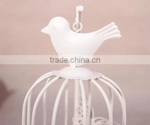 TY231zakka European Creative White Birdcage Lantern Zakka Home Decoration Candlestick photo-3