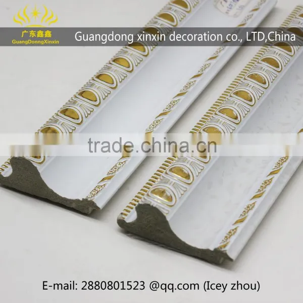 2016 New Design Wholesale WhiteGold Patterns Carved Picture Frame Moulding Waterproof ,environmental Protection photo-3