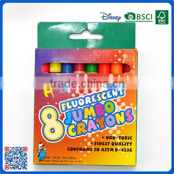 2016 Hot Sale 8 Color Fluorescent Crayon Into Paper Box for the Kindergarten Children photo-2