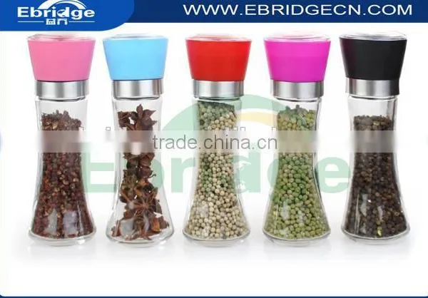 Colored Grinder Lid Glass Spice Grinder Salt Mills Ceramic Material Grinder photo-2