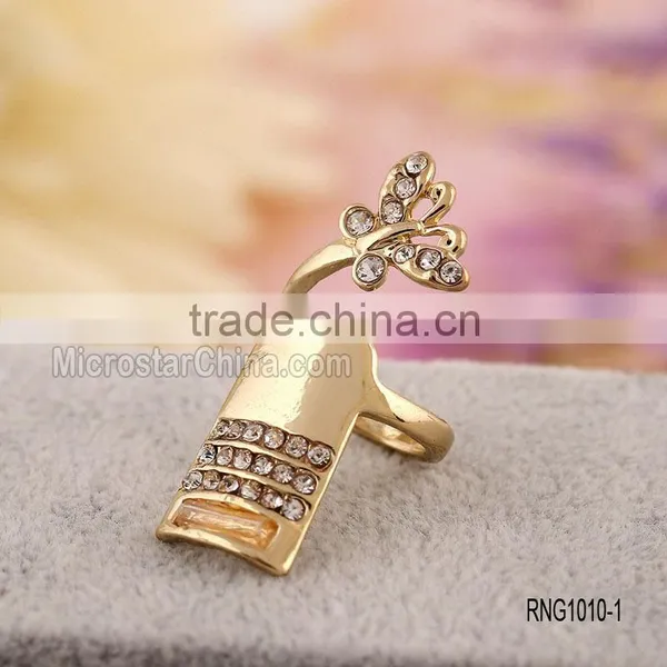 2016 Fshion Hollow Double Cross Diamond Gold and Silver Unique Friendship Rings photo-4