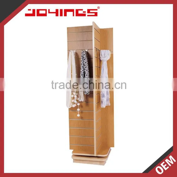 Commercial Maple MDF Slatwall Scarf Shop Display Rack