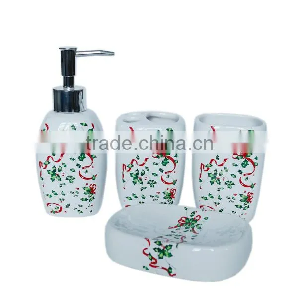 Home Garden Red Bathroom Accessories Sets photo-2