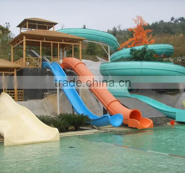2015- 2016 Water Play Equipment Fiberglass Water Slide Tubes Fiberglass Pool Double Slides photo-4
