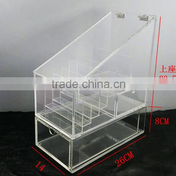 100% Virgin Material Professional Produce Acrylic Cosmetic Case Box With Drawers photo-2