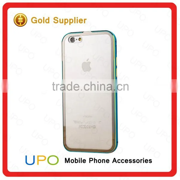 [UPO] Clear Slim Transparent Hard PC Plastic Back Cover Aluminum Alloy Frame Bumper Case for IPhone 6/ 6 Plus photo-4