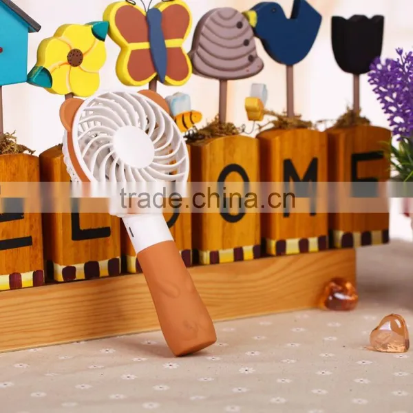 Cute Bear Design Rechargecable Handheld USB Fan Battery / USB Operated Cooling Fan photo-4