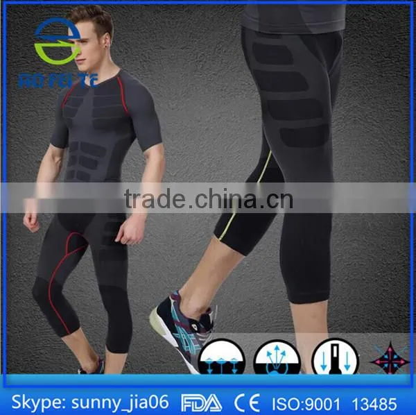 Men's Cool Dri Fit Compression Baselayer Short Sleeve T Shirts, Crew Neck Stretch Slimming Body Shaper Top Shirt photo-4