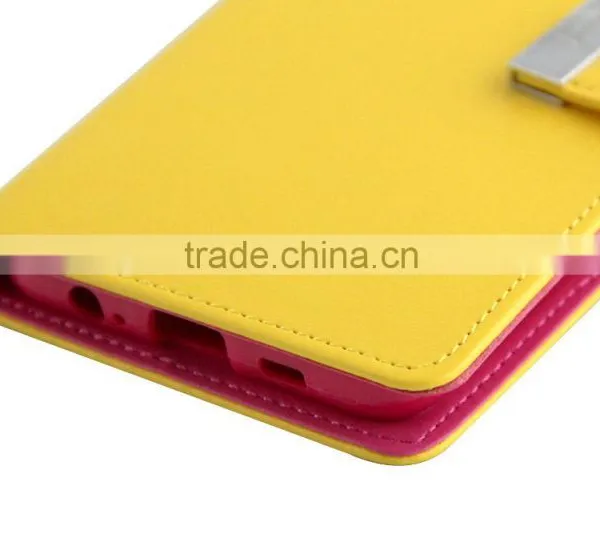 Original Mercury Rich Diary Metal Stand PU Flip Leather Cover Cases for S6 Edge Plus Mobile Phone photo-4