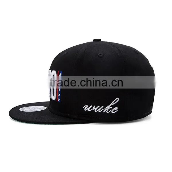 Custom Flat Peak Design Your Own Snapback Cap With 3d Embroidery photo-2