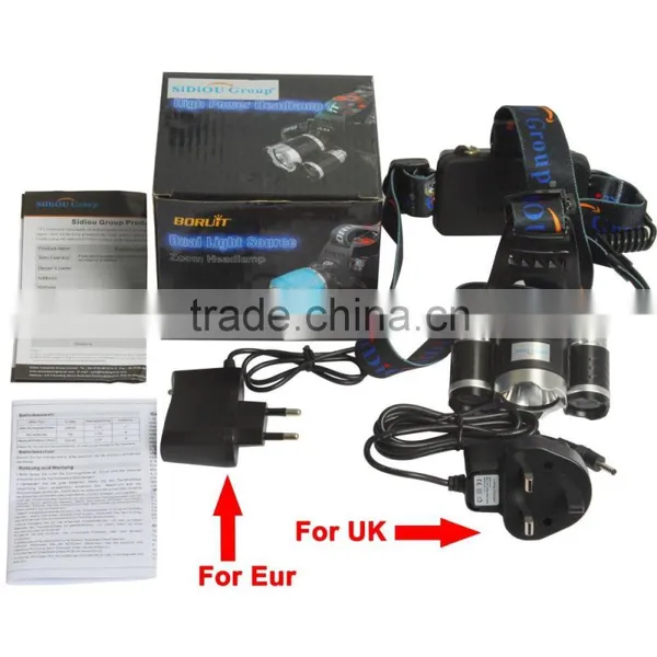 Sidiou Group 30W 5000 Lumens 3x XM-L T6 LED Headlamp Waterproof Rechargeable 3 Bulbs High Power Zoom Headlight photo-2